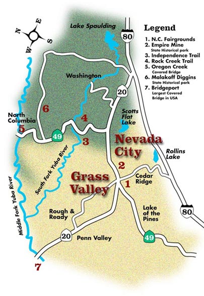 Nevada City California Map – Verjaardag Vrouw 2020